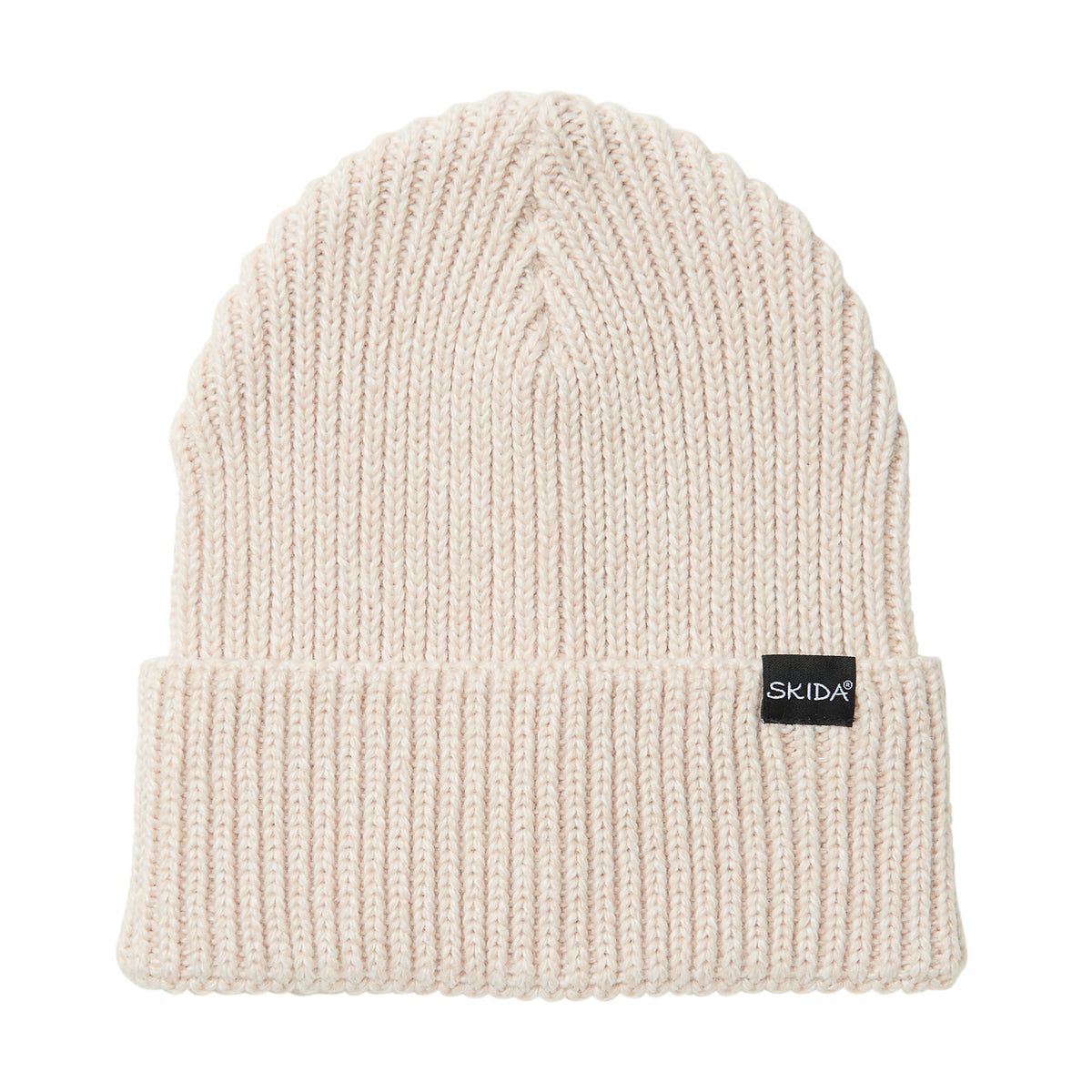 Chalk | Ribbed Knit Beanie