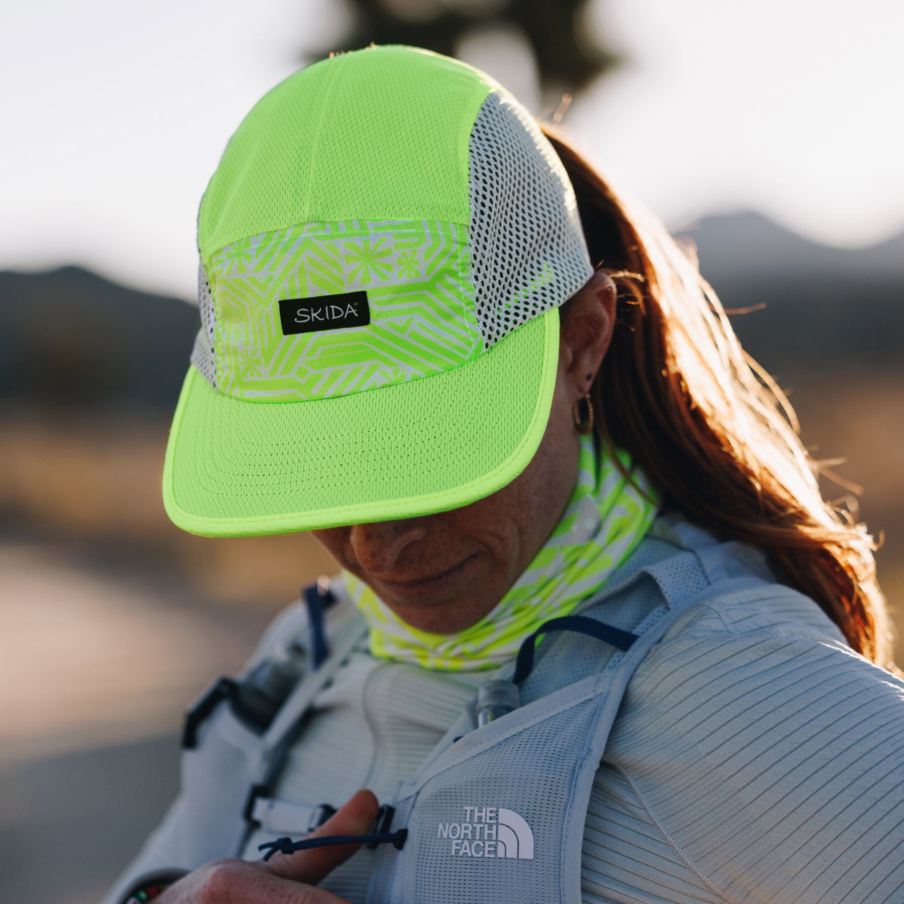 Green running cap on sale