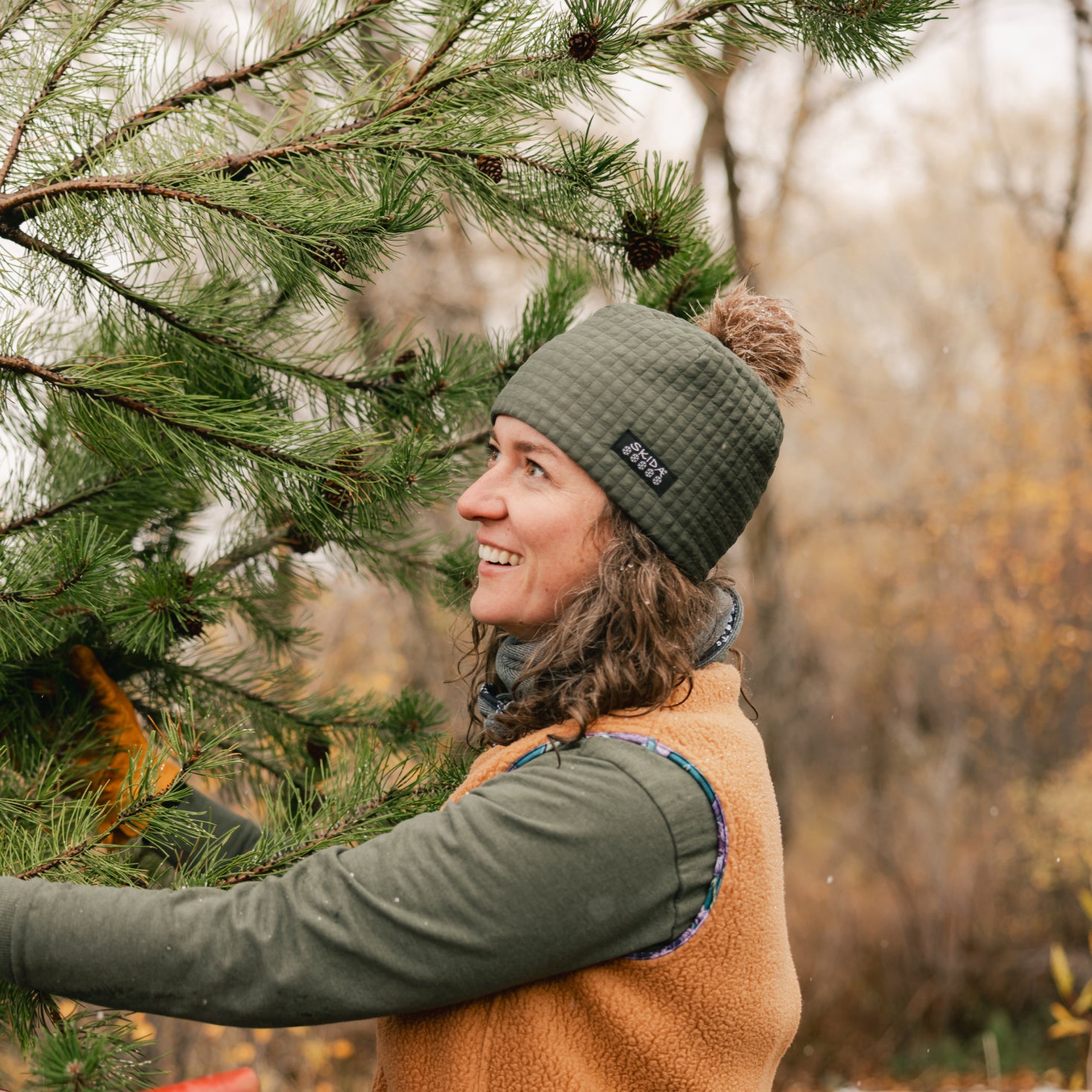 Thyme | Chateau Fleece-Lined Pom Hat display picture 2