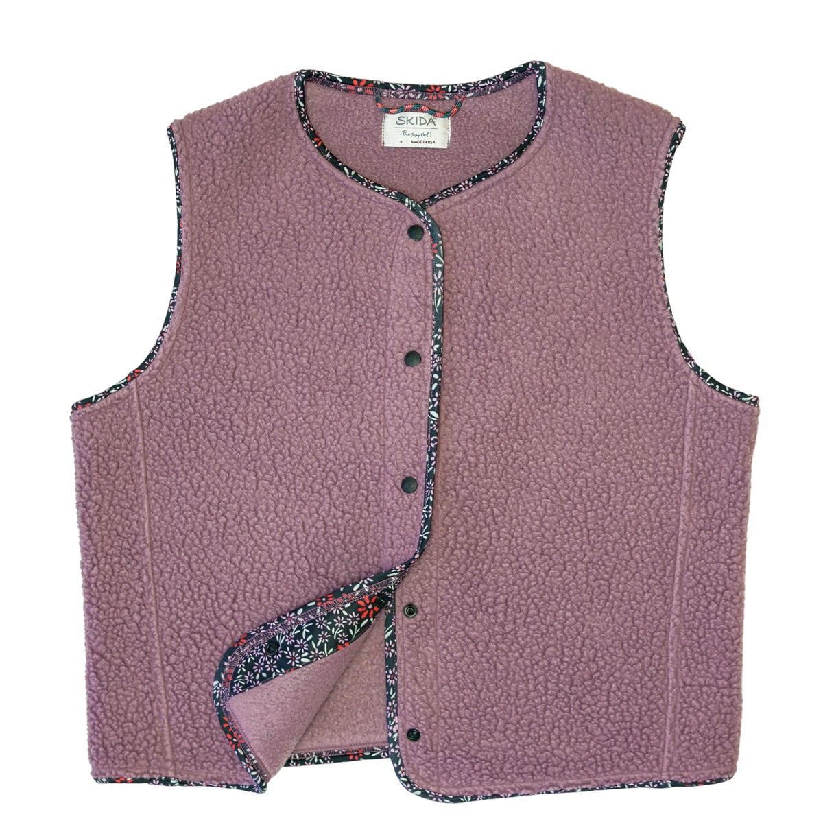 Sugar Plum | High Pile Polartec® Fleece Snap Vest
