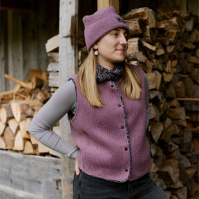 Sugar Plum | High Pile Polartec® Fleece Snap Vest