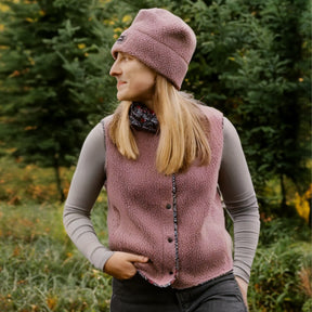 Sugar Plum | High Pile Polartec® Fleece Snap Vest