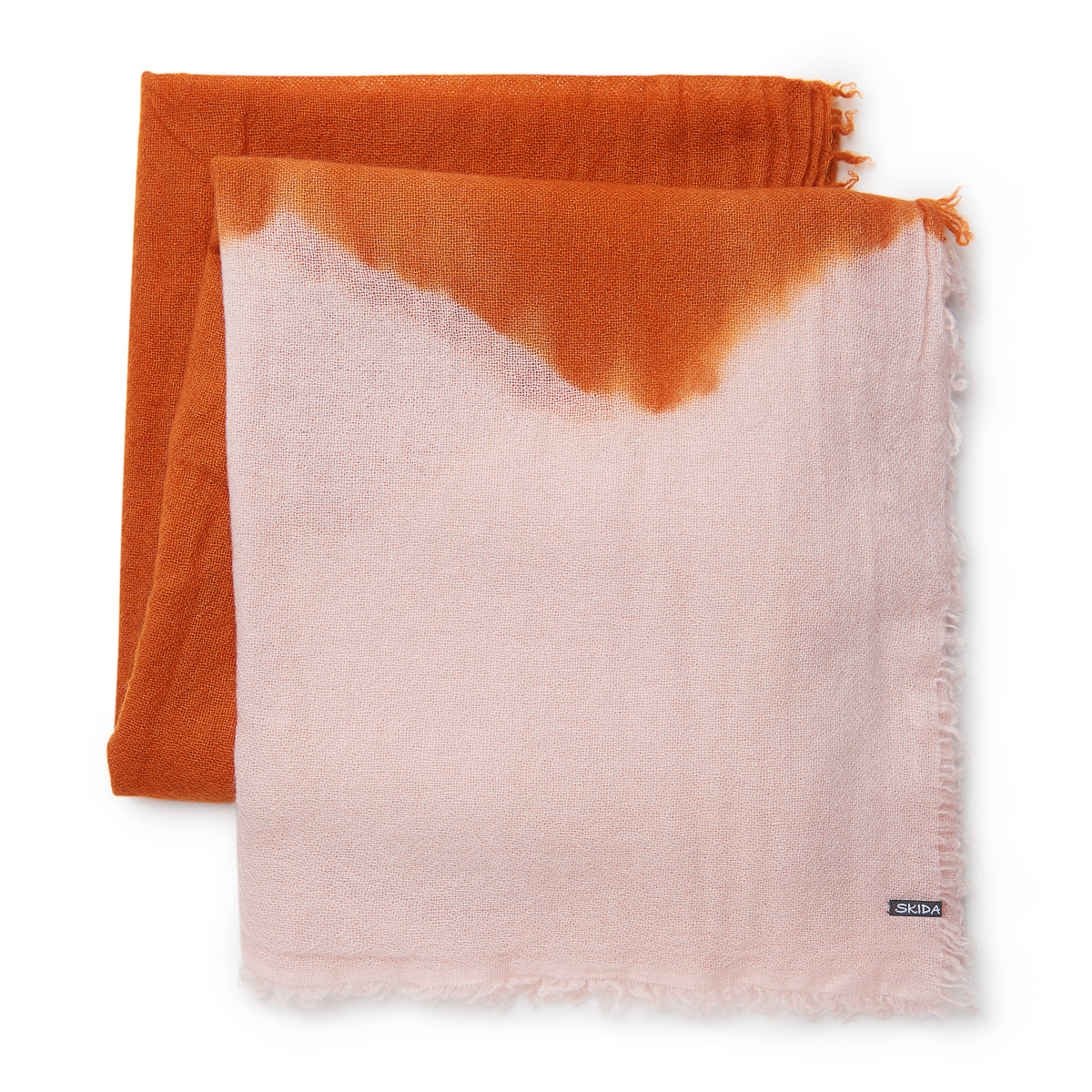 Golden Ochre & Mauve | Dip-Dyed Cashmere Shawl